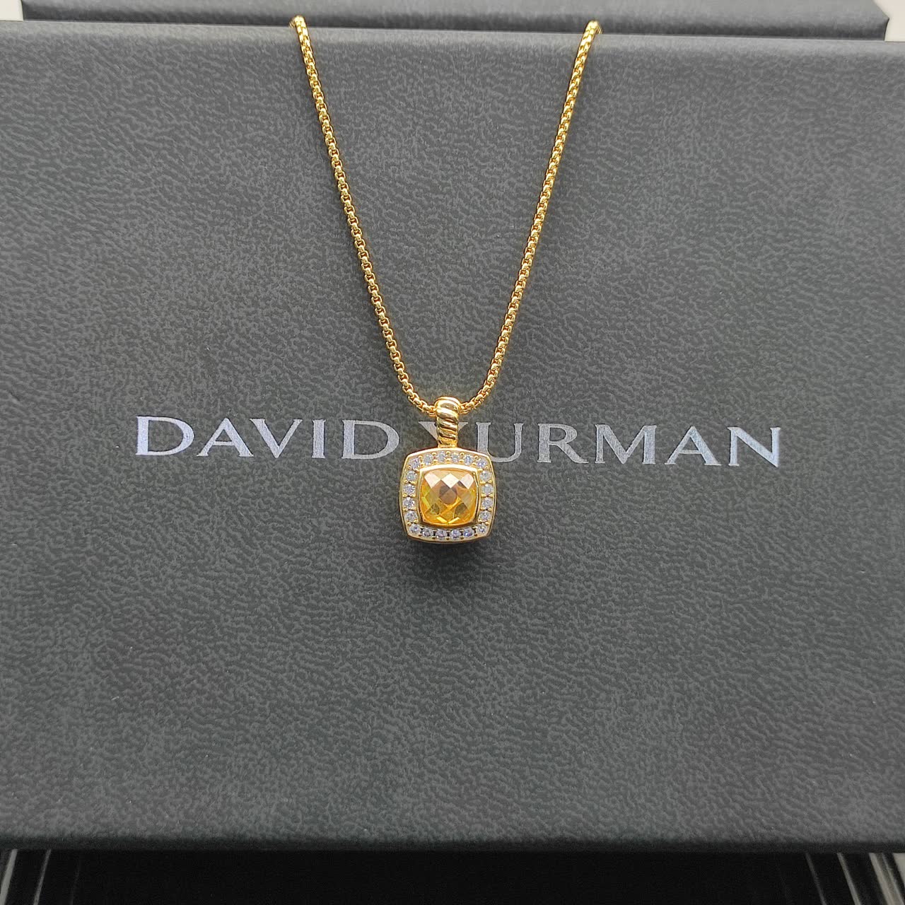 David Yurman Cable Collectibles™ Citrine & Diamond Albion™ Pendant Necklace